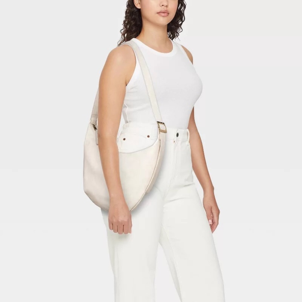 Slouchy Crescent Sling Handbag - Universal Thread Cream